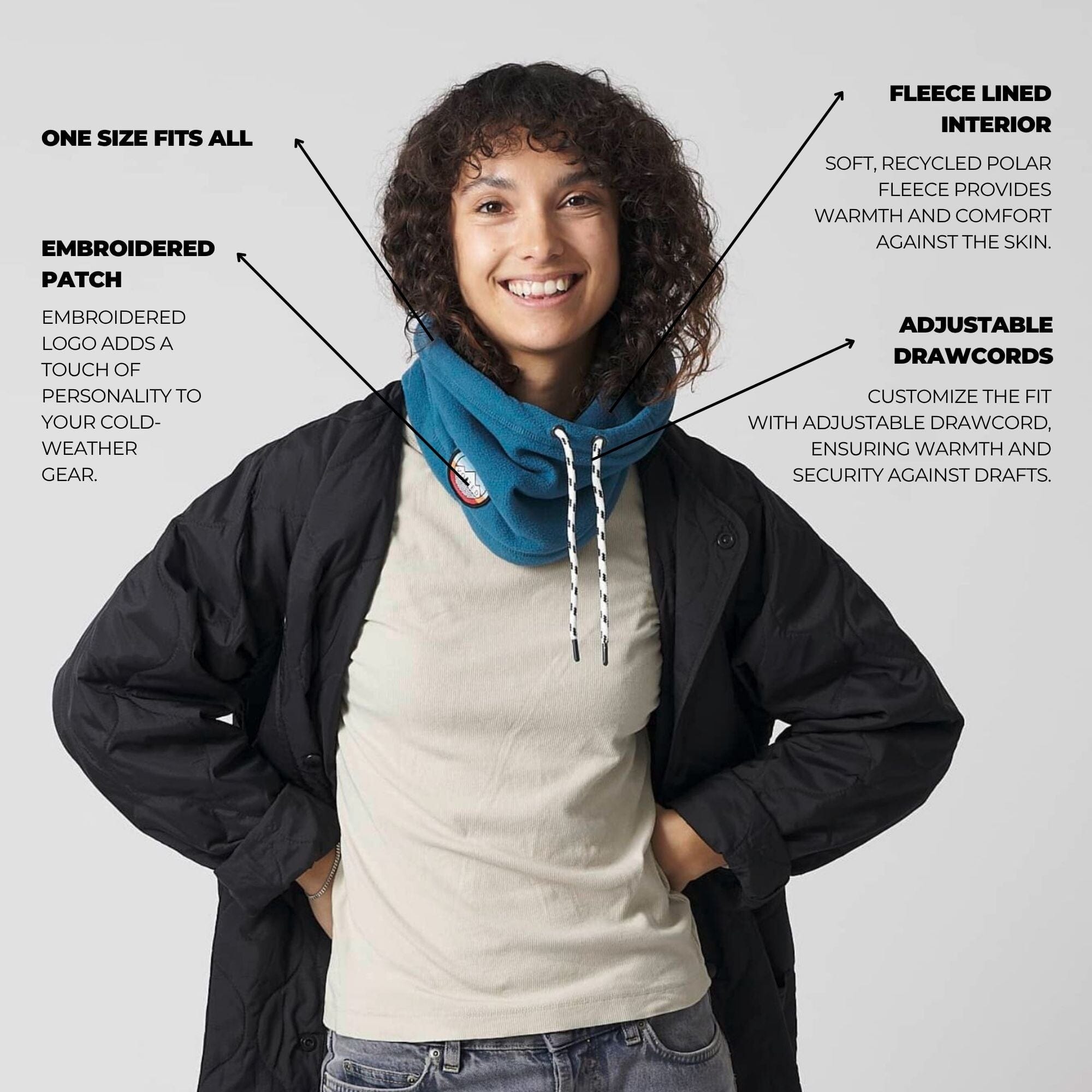 VOITED Snood - Blue Steel | Warm & Adjustable Neck Protection