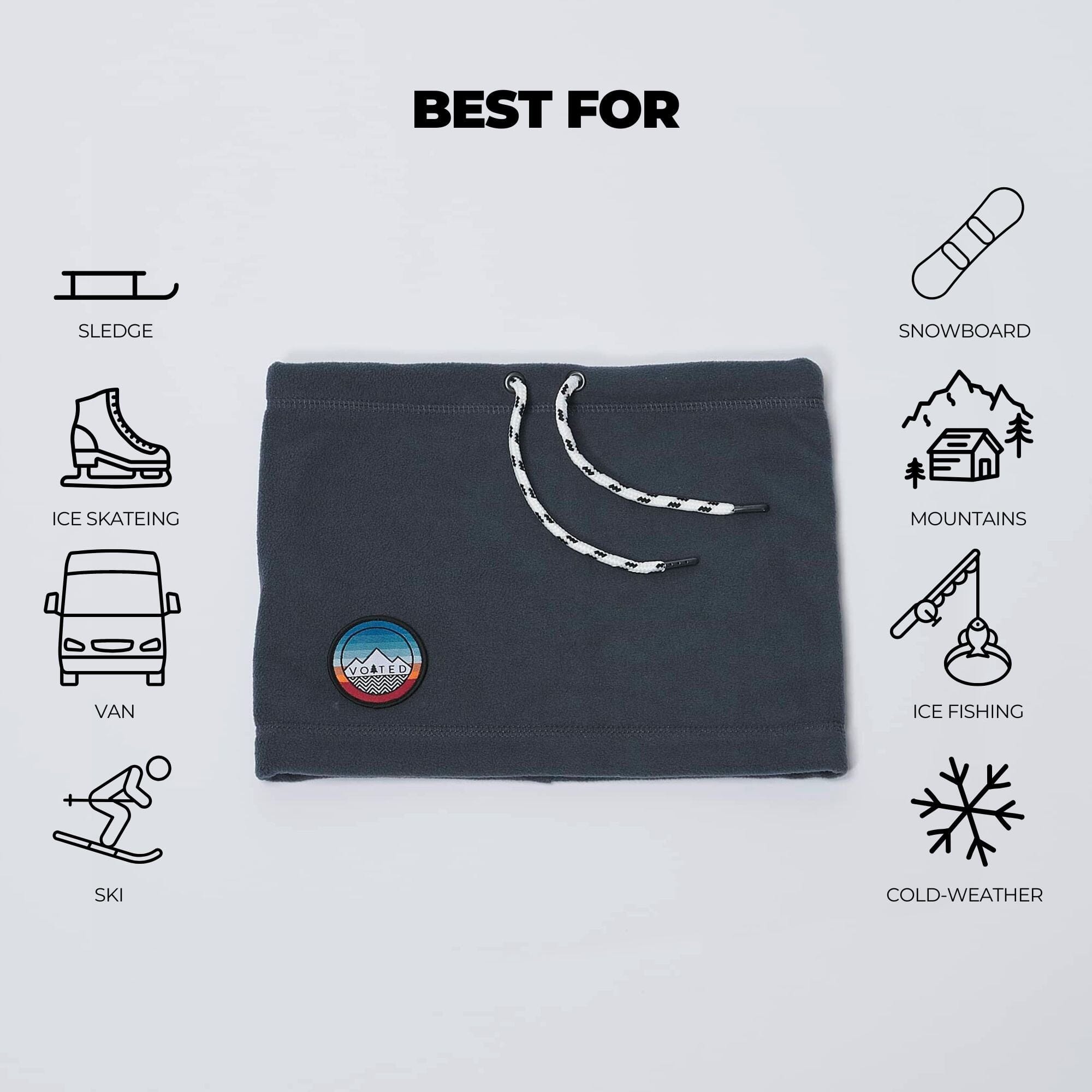 VOITED Snood - Charcoal | Warm & Adjustable Neck Protection