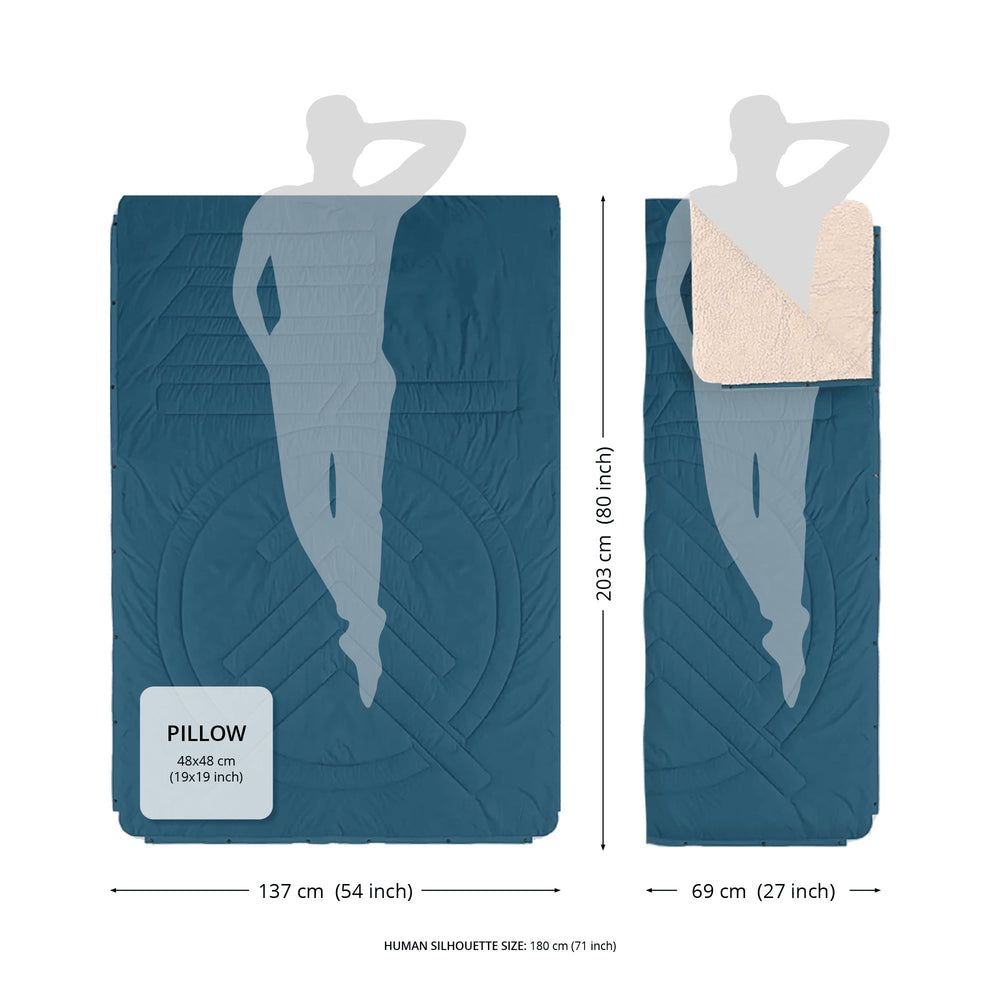 VOITED CloudTouch® Indoor/Outdoor Camping Blanket - Blue Hour