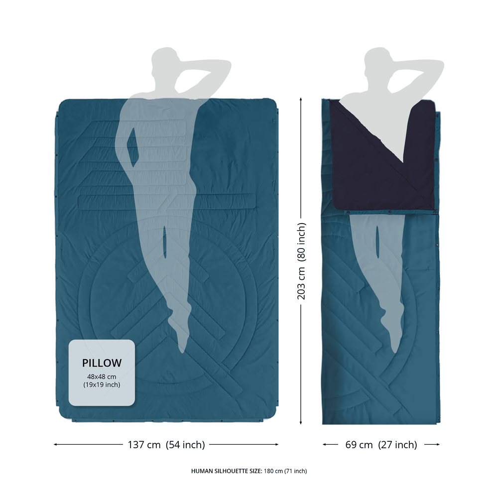 VOITED Recycled Ripstop Outdoor Camping Blanket - Camp Vibes Two