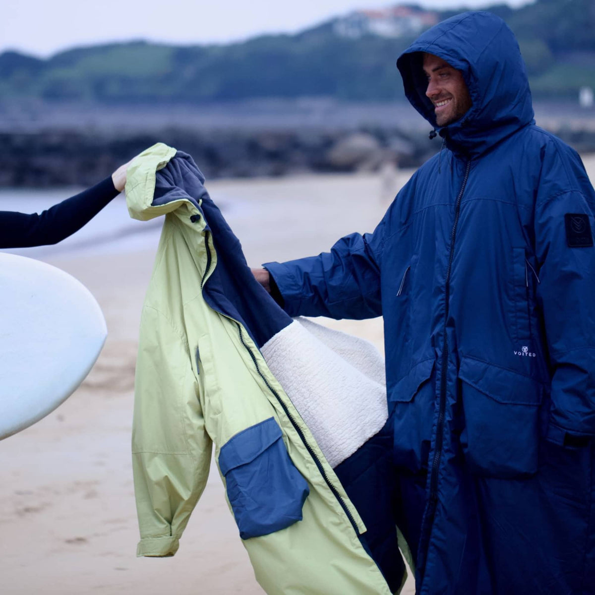 VOITED Outdoor Change Robe & Drycoat for Surfing, Camping, Vanlife & Wild Swimming - Ocean Navy
