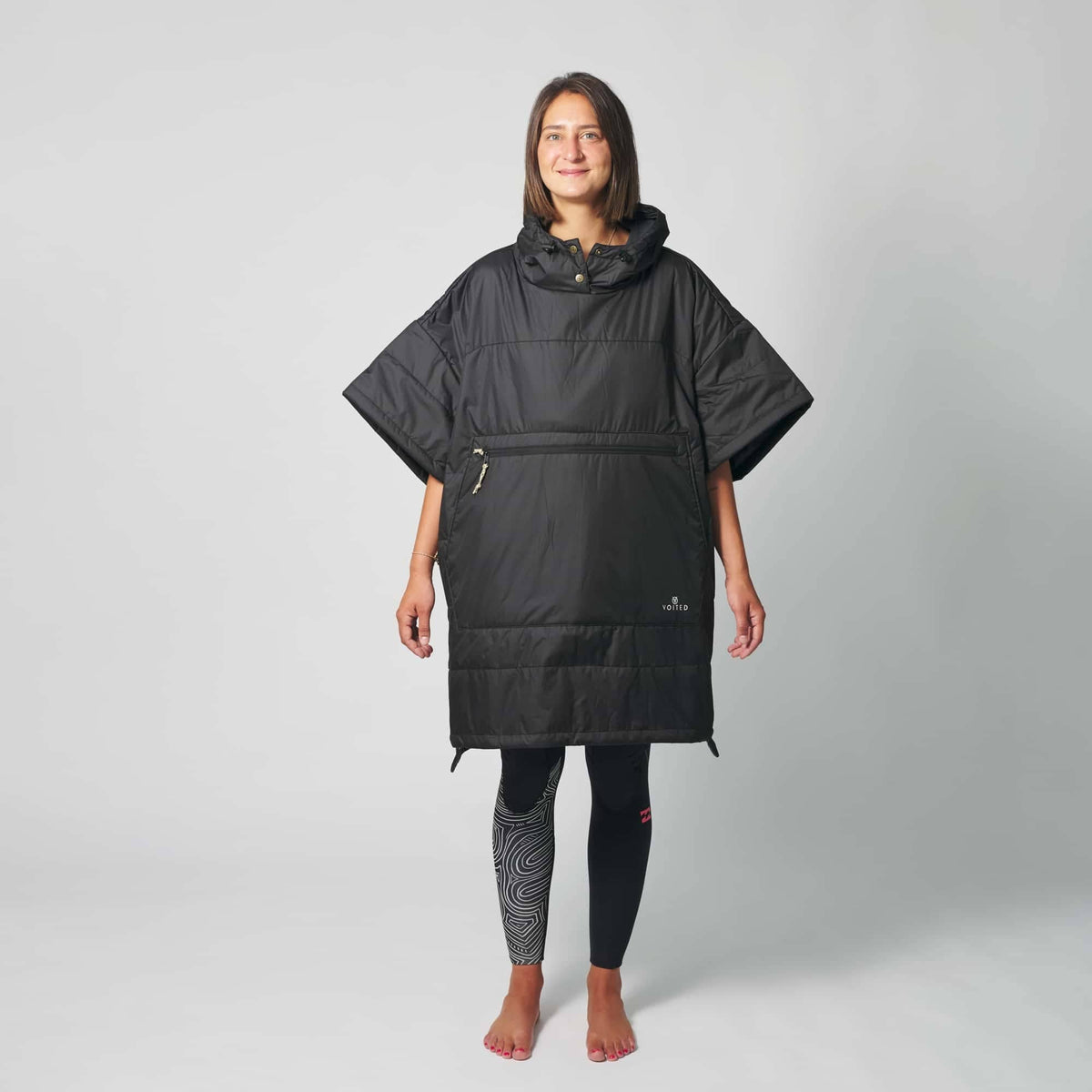 VOITED Outdoor Poncho for Surfing, Camping, Vanlife & Wild Swimming - Black