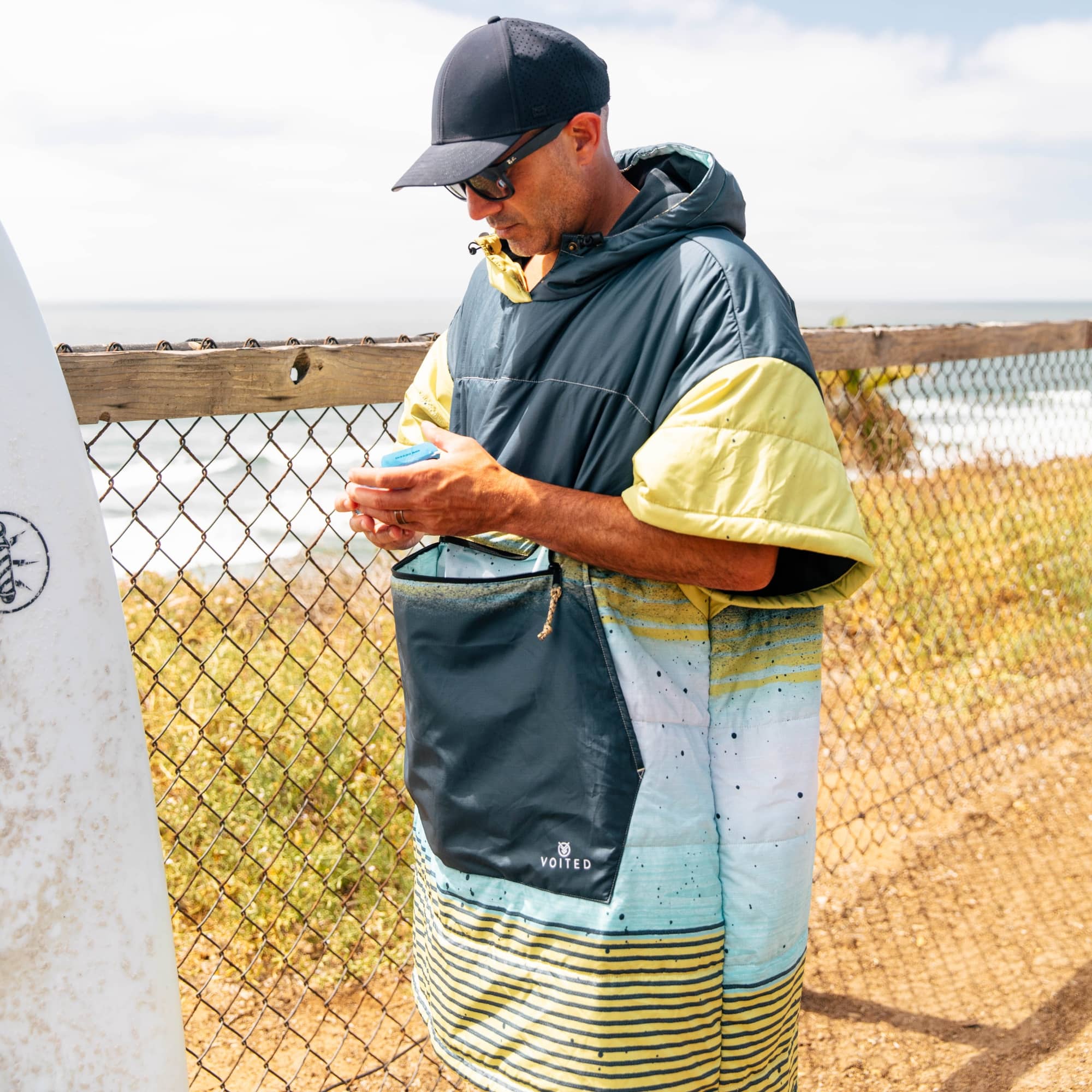 VOITED Surf Inspired Hooded Poncho with a Towel-Like Inside